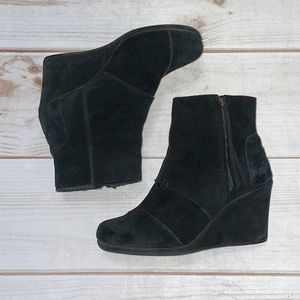 Toms Suede Wedge Booties